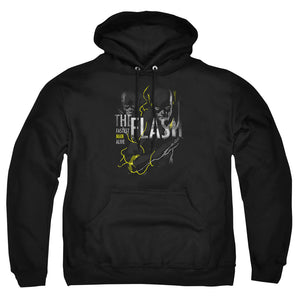 AN OFFCIALLY LICENSED DC FLASH BOLD FLASH ADULT UNISEX PULLOVER HOODIE BLACK