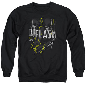 AN OFFCIALLY LICENSED DC FLASH BOLD FLASH ADULT UNISEX CREWNECK SWEATSHIRT BLACK