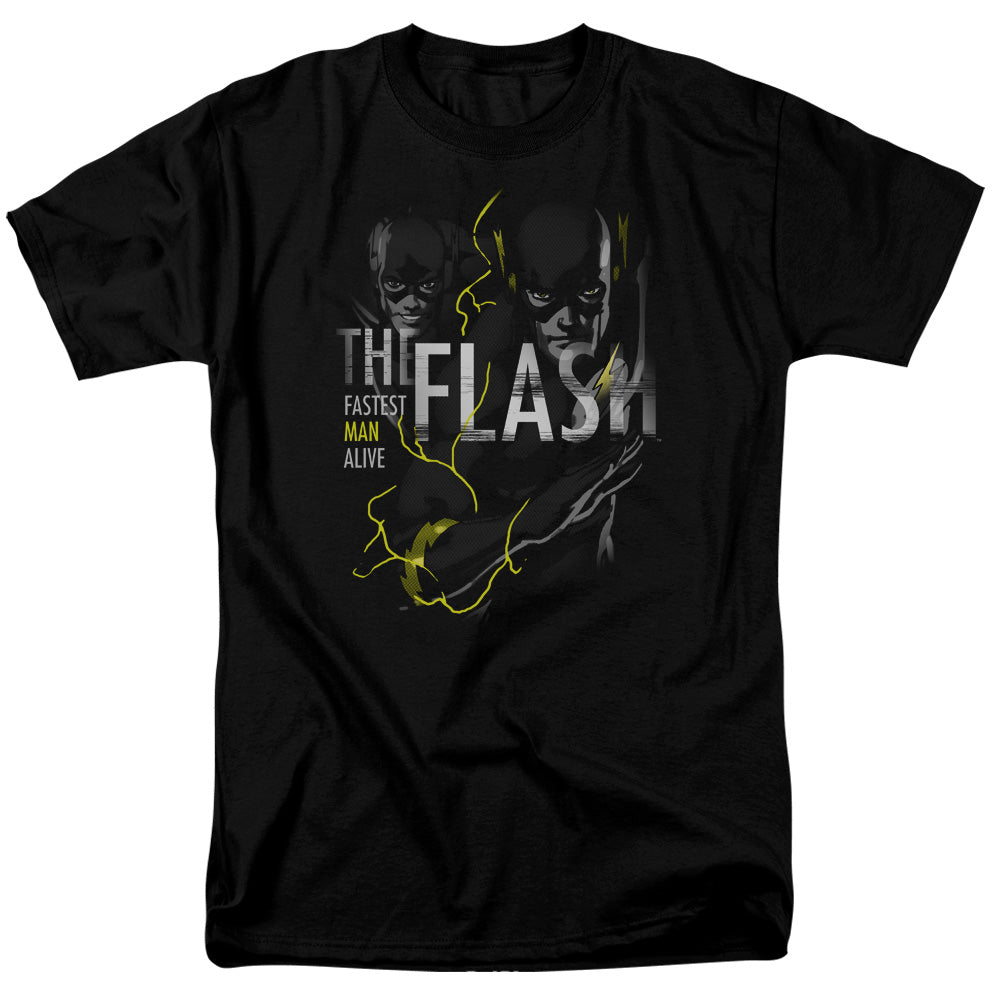 AN OFFCIALLY LICENSED DC FLASH BOLD FLASH MEN'S REGULAR FIT T-SHIRT BLACK