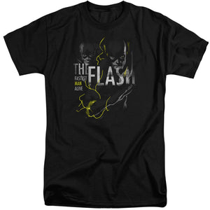 AN OFFCIALLY LICENSED DC FLASH BOLD FLASH MEN'S TALL FIT T-SHIRT BLACK
