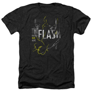 AN OFFCIALLY LICENSED DC FLASH BOLD FLASH MEN'S HEATHER T-SHIRT CHARCOAL