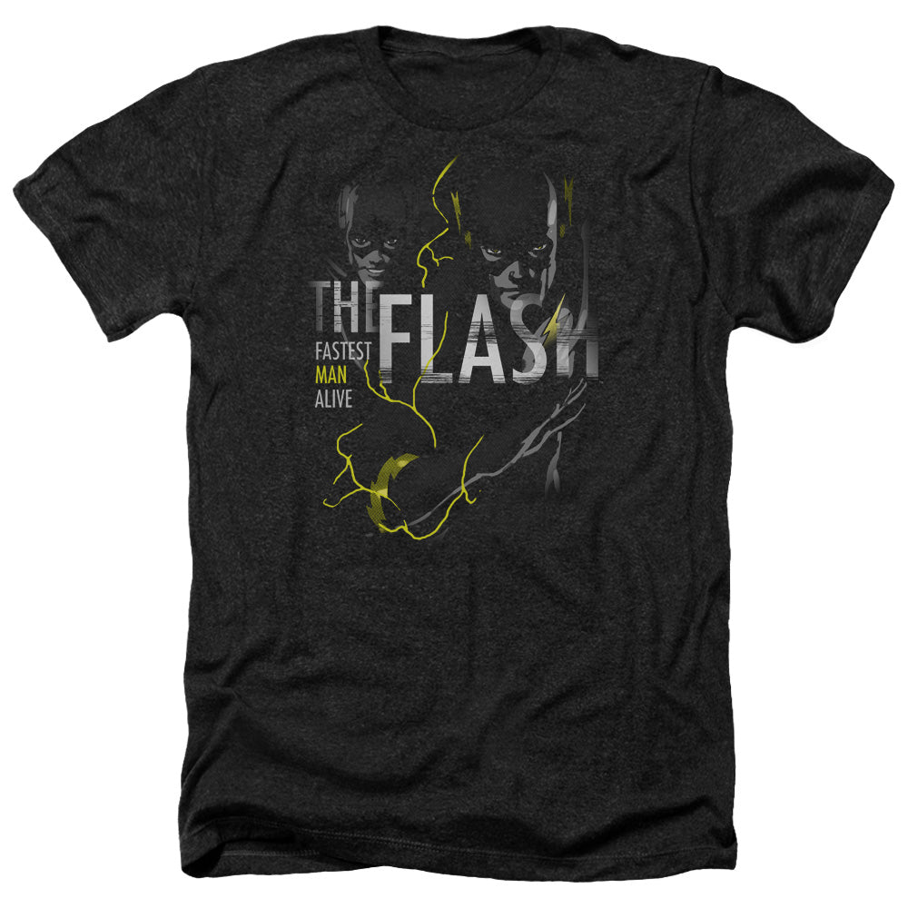 AN OFFCIALLY LICENSED DC FLASH BOLD FLASH MEN'S HEATHER T-SHIRT CHARCOAL