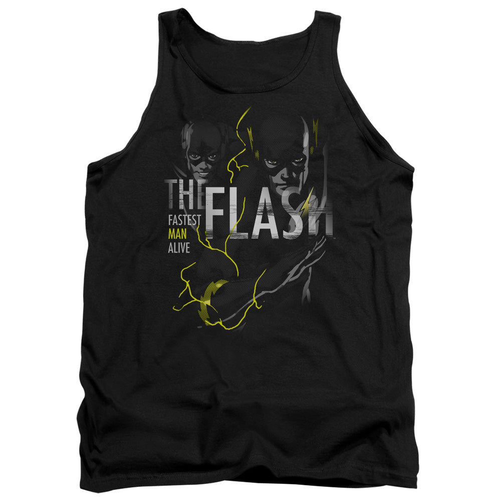 AN OFFCIALLY LICENSED DC FLASH BOLD FLASH ADULT UNISEX TANK TOP BLACK