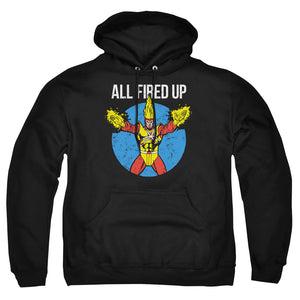 AN OFFCIALLY LICENSED JLA FIRESTORMS PARTY ADULT UNISEX PULLOVER HOODIE BLACK