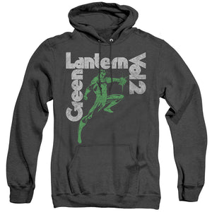AN OFFCIALLY LICENSED GREEN LANTERN GREEN LANTERN VOL 2 ADULT UNISEX HEATHER PULLOVER HOODIE BLACK