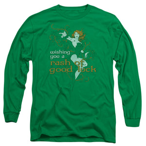 AN OFFCIALLY LICENSED JLA RASH OF GOOD LUCK MEN'S LONG SLEEVE T-SHIRT KELLY GREEN
