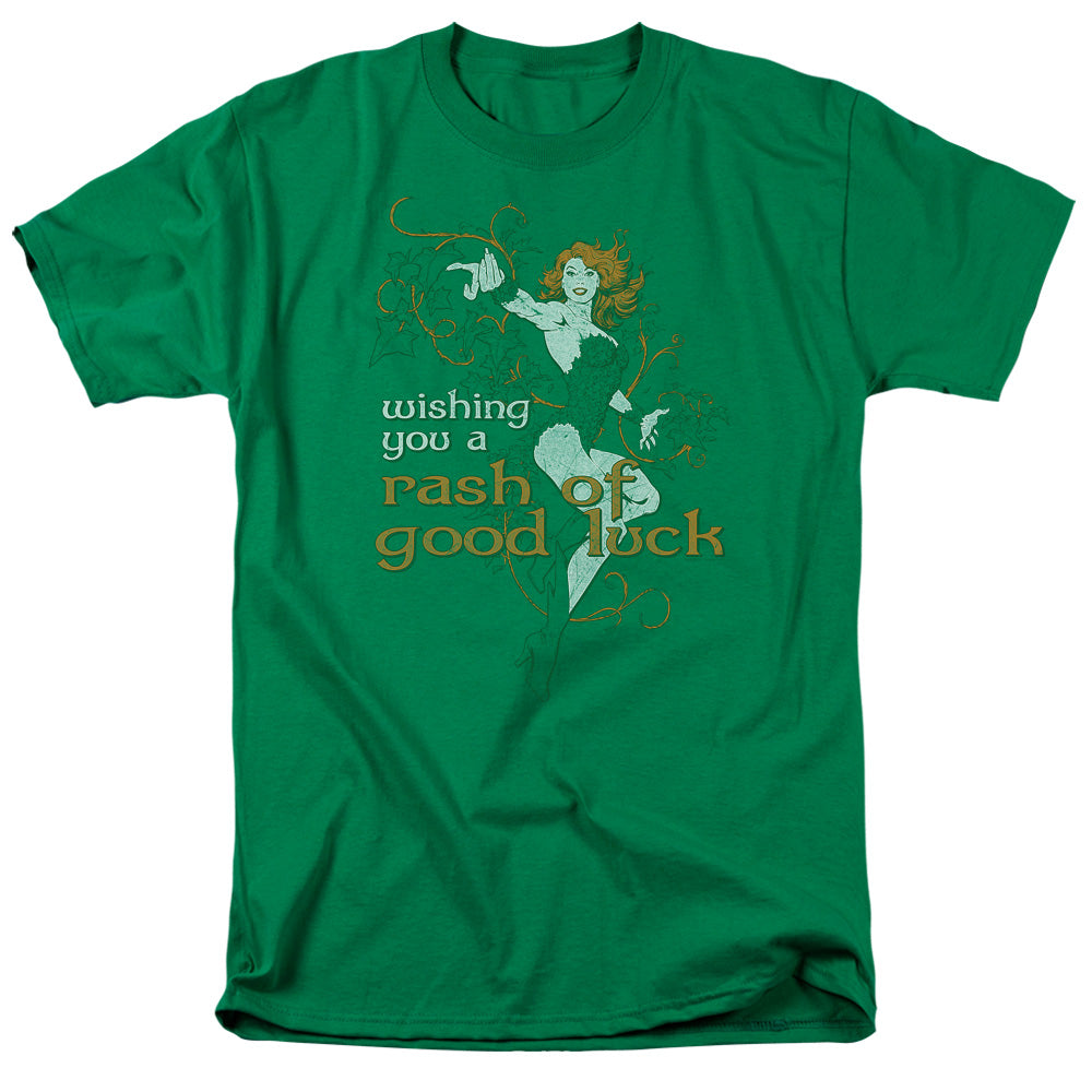 AN OFFCIALLY LICENSED JLA RASH OF GOOD LUCK MEN'S REGULAR FIT T-SHIRT KELLY GREEN