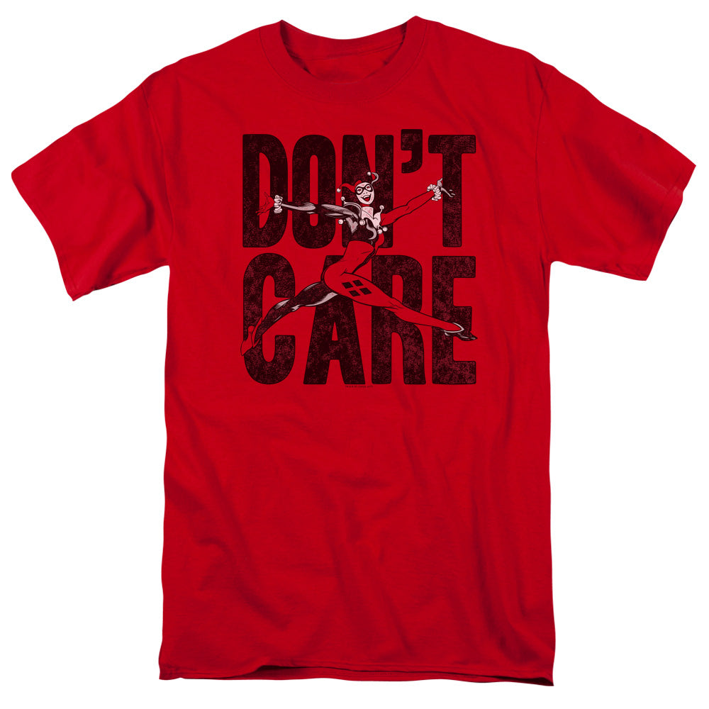 AN OFFCIALLY LICENSED JLA DON’T CARE MEN'S REGULAR FIT T-SHIRT RED