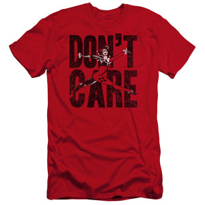 AN OFFCIALLY LICENSED JLA DON’T CARE MEN'S PREMIUM SLIM FIT T-SHIRT RED