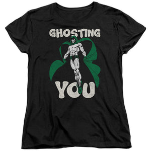 AN OFFCIALLY LICENSED JLA GHOSTING WOMEN'S REGULAR FIT T-SHIRT BLACK