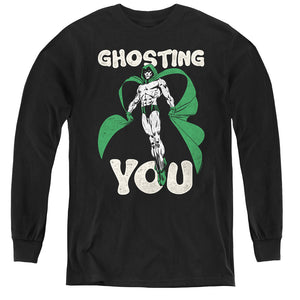 AN OFFCIALLY LICENSED JLA GHOSTING YOUTH LONG SLEEVE T-SHIRT BLACK
