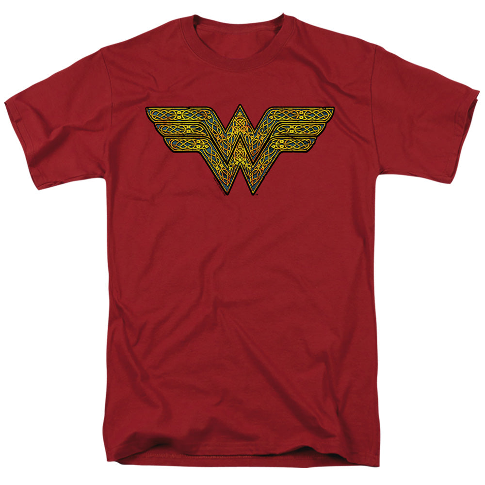 AN OFFCIALLY LICENSED DC WONDER WOMAN CELTIC WONDER MEN'S REGULAR FIT T-SHIRT CARDINAL