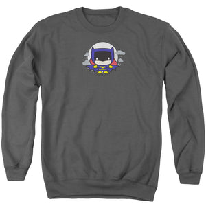 AN OFFCIALLY LICENSED JLA BATGIRL CHIBI ADULT UNISEX CREWNECK SWEATSHIRT CHARCOAL