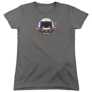 AN OFFCIALLY LICENSED JLA BATGIRL CHIBI WOMEN'S REGULAR FIT T-SHIRT CHARCOAL