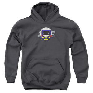 AN OFFCIALLY LICENSED JLA BATGIRL CHIBI YOUTH HOODIE CHARCOAL