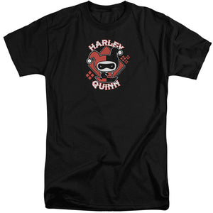 AN OFFCIALLY LICENSED JLA HARLEY CHIBI MEN'S TALL FIT T-SHIRT BLACK