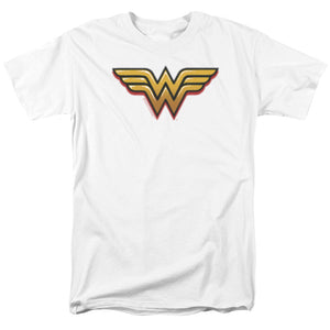 AN OFFCIALLY LICENSED DC WONDER WOMAN AIRBRUSH WW MEN'S REGULAR FIT T-SHIRT WHITE