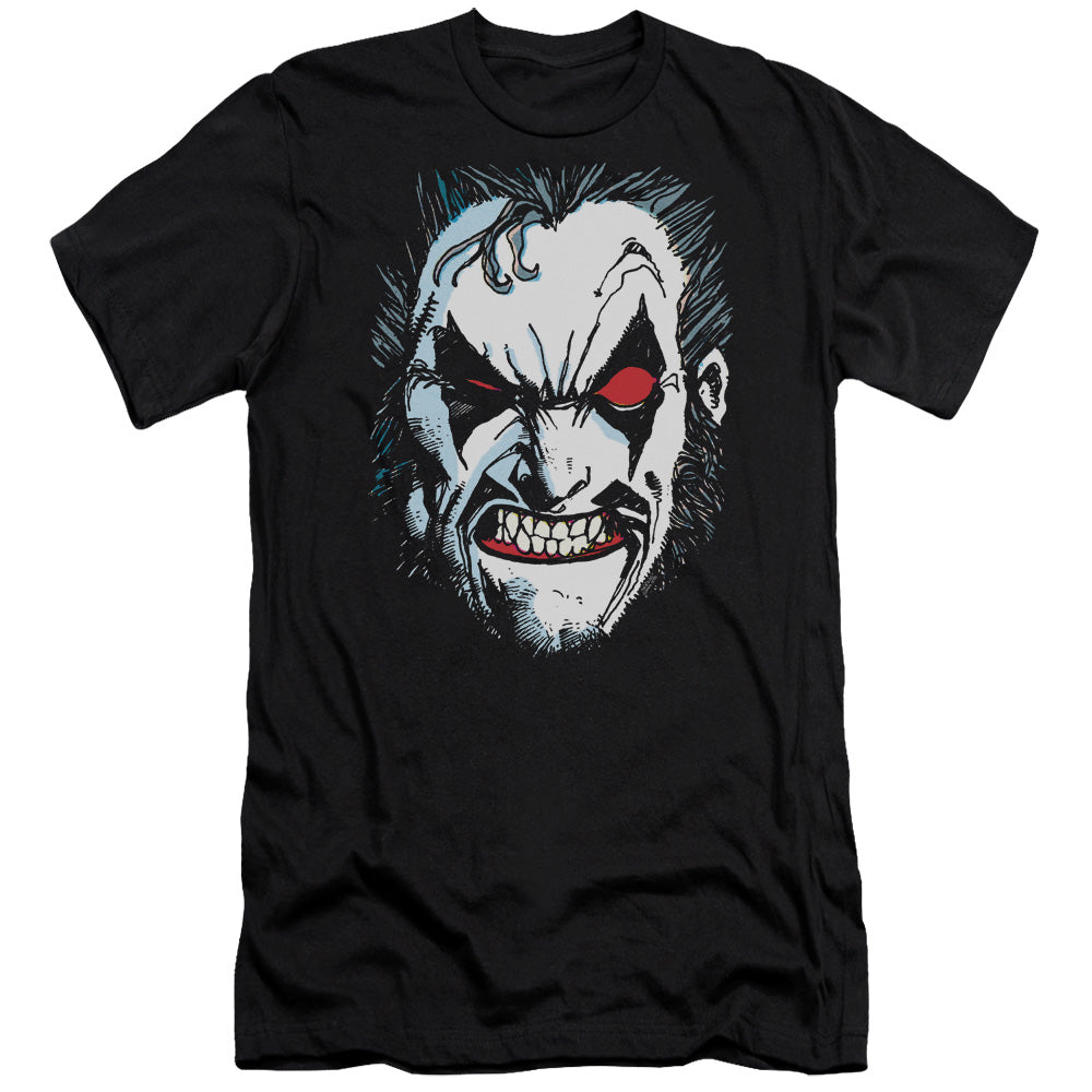 AN OFFCIALLY LICENSED JLA IN LO FACE MEN'S PREMIUM SLIM FIT T-SHIRT BLACK