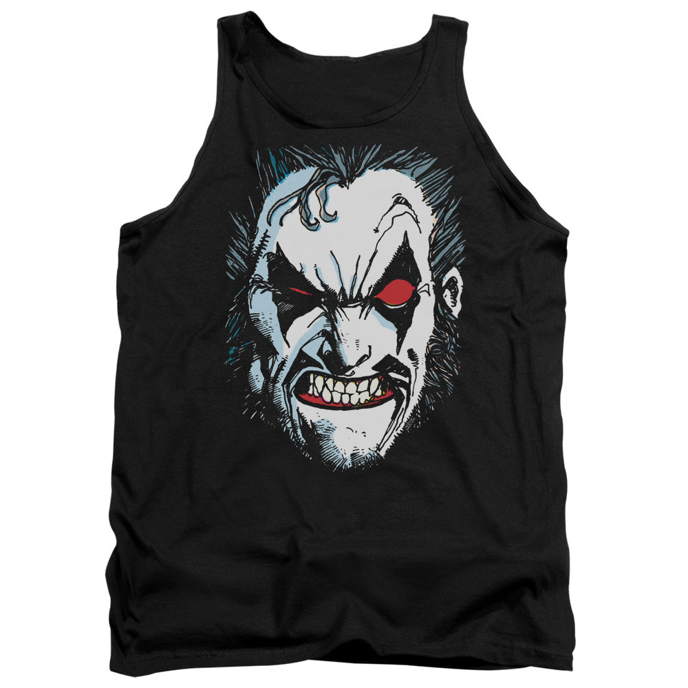 AN OFFCIALLY LICENSED JLA IN LO FACE ADULT UNISEX TANK TOP BLACK