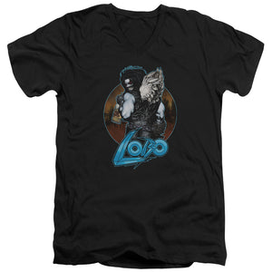 AN OFFCIALLY LICENSED JLA GUT ROT MEN'S V-NECK T-SHIRT BLACK