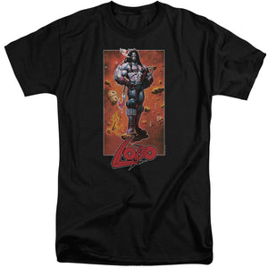 AN OFFCIALLY LICENSED JLA LOBO POSE MEN'S TALL FIT T-SHIRT BLACK