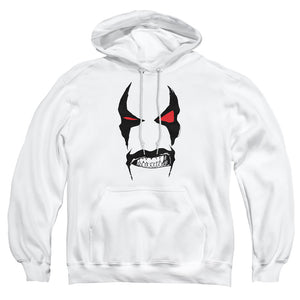 AN OFFCIALLY LICENSED JLA LOBO FACE ADULT UNISEX PULLOVER HOODIE WHITE