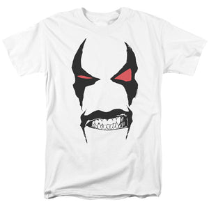 AN OFFCIALLY LICENSED JLA LOBO FACE MEN'S REGULAR FIT T-SHIRT WHITE