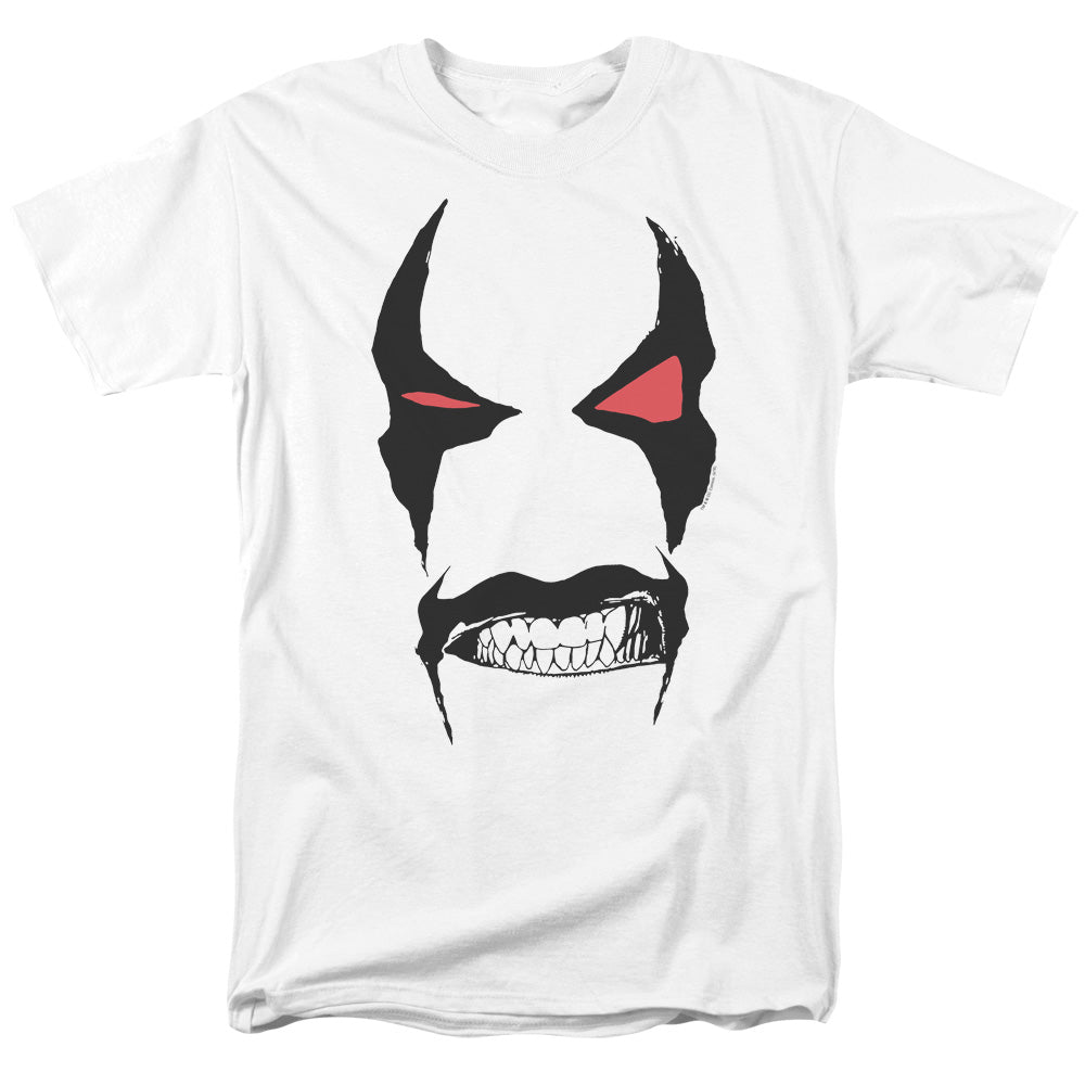 AN OFFCIALLY LICENSED JLA LOBO FACE MEN'S REGULAR FIT T-SHIRT WHITE