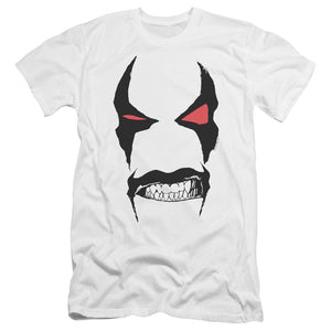AN OFFCIALLY LICENSED JLA LOBO FACE MEN'S PREMIUM SLIM FIT T-SHIRT WHITE