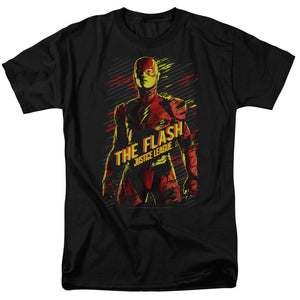 AN OFFCIALLY LICENSED JUSTICE LEAGUE MOVIE THE FLASH MEN'S REGULAR FIT T-SHIRT BLACK
