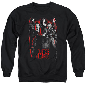 AN OFFCIALLY LICENSED JUSTICE LEAGUE MOVIE THE LEAGUE ADULT UNISEX CREWNECK SWEATSHIRT BLACK