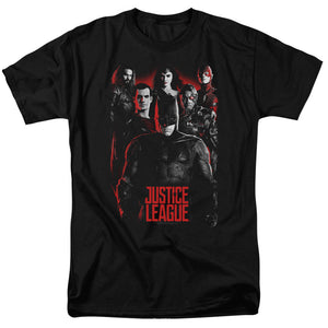 AN OFFCIALLY LICENSED JUSTICE LEAGUE MOVIE THE LEAGUE MEN'S REGULAR FIT T-SHIRT BLACK