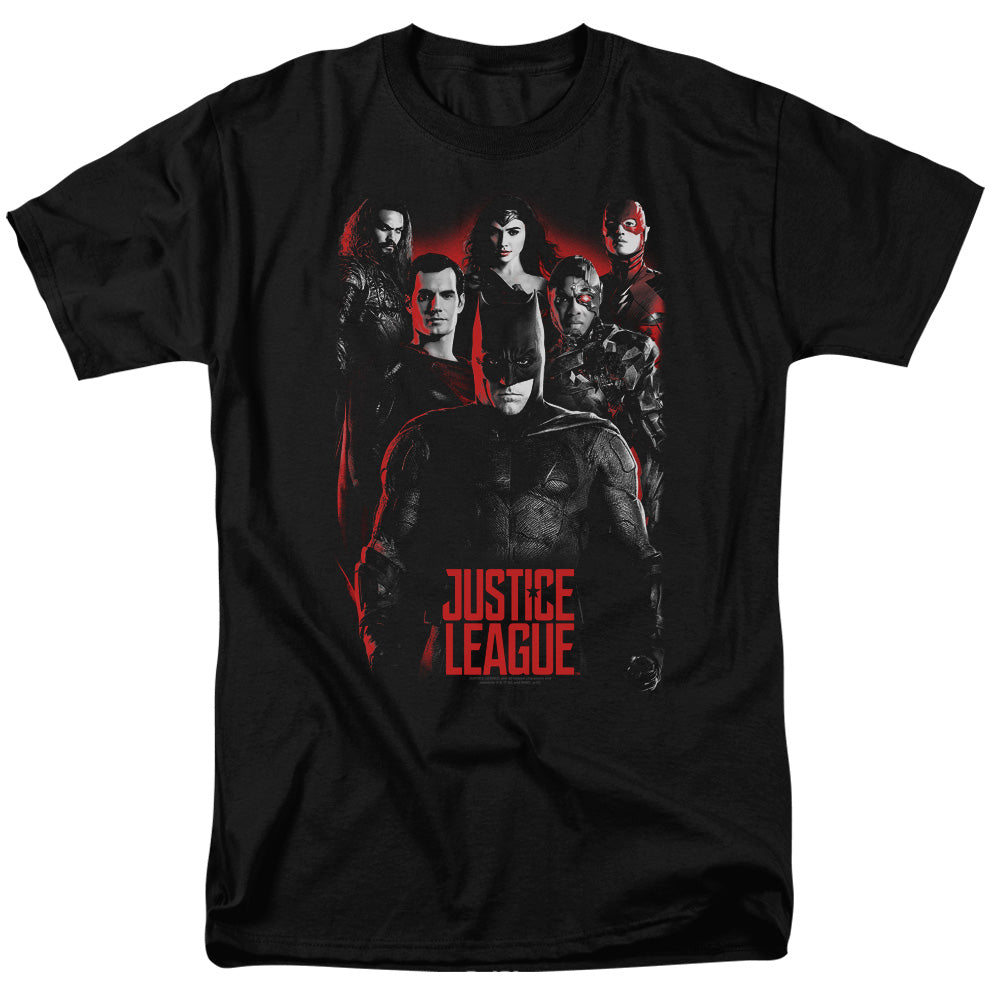AN OFFCIALLY LICENSED JUSTICE LEAGUE MOVIE THE LEAGUE MEN'S REGULAR FIT T-SHIRT BLACK