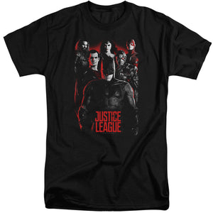 AN OFFCIALLY LICENSED JUSTICE LEAGUE MOVIE THE LEAGUE MEN'S TALL FIT T-SHIRT BLACK