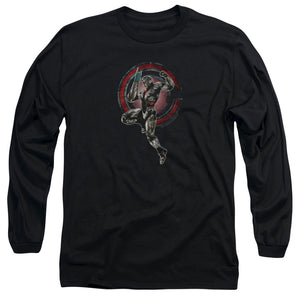AN OFFCIALLY LICENSED JUSTICE LEAGUE MOVIE CYBORG MEN'S LONG SLEEVE T-SHIRT BLACK