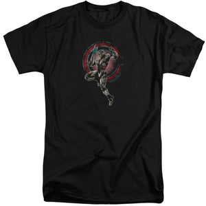 AN OFFCIALLY LICENSED JUSTICE LEAGUE MOVIE CYBORG MEN'S TALL FIT T-SHIRT BLACK