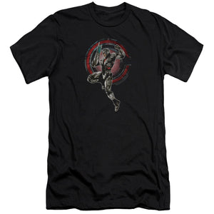 AN OFFCIALLY LICENSED JUSTICE LEAGUE MOVIE CYBORG MEN'S PREMIUM SLIM FIT T-SHIRT BLACK