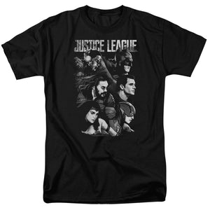 AN OFFCIALLY LICENSED JUSTICE LEAGUE MOVIE PUSHING FORWARD MEN'S REGULAR FIT T-SHIRT BLACK