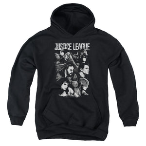AN OFFCIALLY LICENSED JUSTICE LEAGUE MOVIE PUSHING FORWARD YOUTH HOODIE BLACK