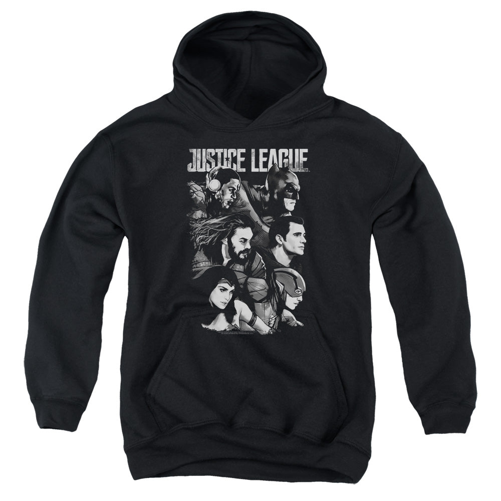 AN OFFCIALLY LICENSED JUSTICE LEAGUE MOVIE PUSHING FORWARD YOUTH HOODIE BLACK