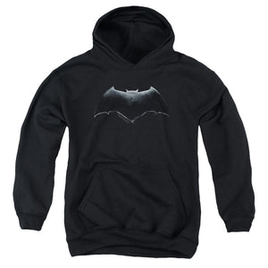 AN OFFCIALLY LICENSED JUSTICE LEAGUE MOVIE BATMAN LOGO YOUTH HOODIE BLACK