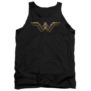AN OFFCIALLY LICENSED JUSTICE LEAGUE MOVIE WONDER WOMAN LOGO ADULT UNISEX TANK TOP BLACK