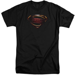 AN OFFCIALLY LICENSED JUSTICE LEAGUE MOVIE SUPERMAN LOGO MEN'S TALL FIT T-SHIRT BLACK