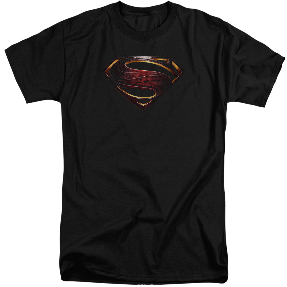AN OFFCIALLY LICENSED JUSTICE LEAGUE MOVIE SUPERMAN LOGO MEN'S TALL FIT T-SHIRT BLACK