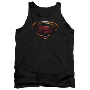 AN OFFCIALLY LICENSED JUSTICE LEAGUE MOVIE SUPERMAN LOGO ADULT UNISEX TANK TOP BLACK