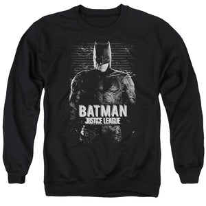 AN OFFCIALLY LICENSED JUSTICE LEAGUE MOVIE BATMAN ADULT UNISEX CREWNECK SWEATSHIRT BLACK