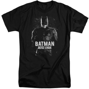 AN OFFCIALLY LICENSED JUSTICE LEAGUE MOVIE BATMAN MEN'S TALL FIT T-SHIRT BLACK