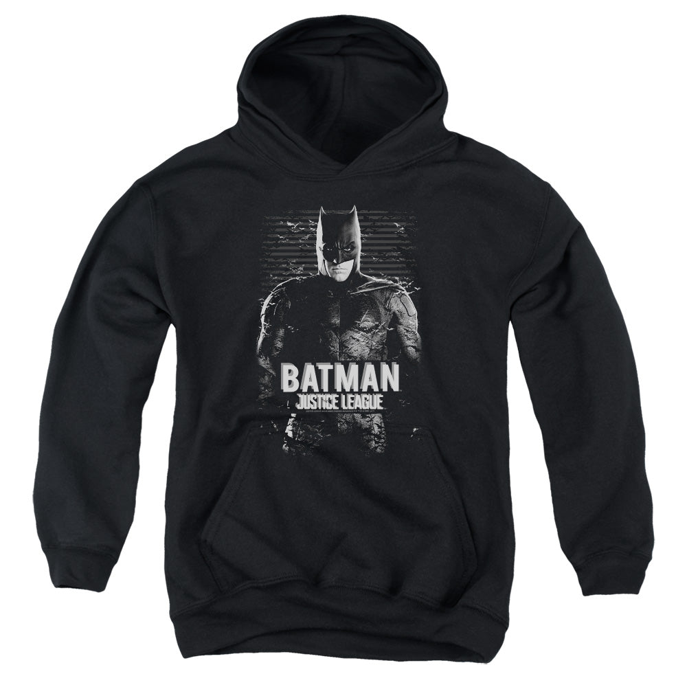 AN OFFCIALLY LICENSED JUSTICE LEAGUE MOVIE BATMAN YOUTH HOODIE BLACK