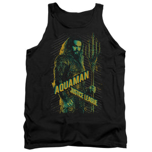 AN OFFCIALLY LICENSED JUSTICE LEAGUE MOVIE AQUAMAN ADULT UNISEX TANK TOP BLACK