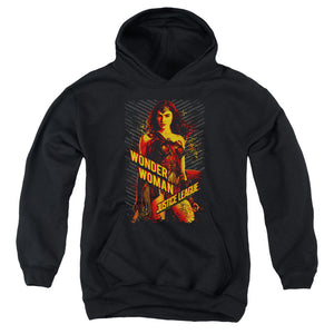 AN OFFCIALLY LICENSED JUSTICE LEAGUE MOVIE WONDER WOMAN YOUTH HOODIE BLACK